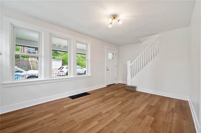 123 Bascom Ave, Observatory Hill, PA 15214 - foyer with stairway, wood finished floors, and baseboards