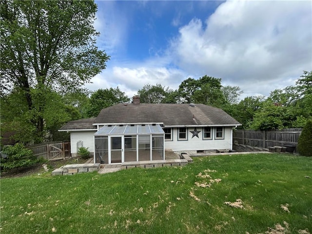508 Woodside Rd, Forest Hills Boro, PA 15221 - rear view of property with a greenhouse, a chimney, and an outbuilding
