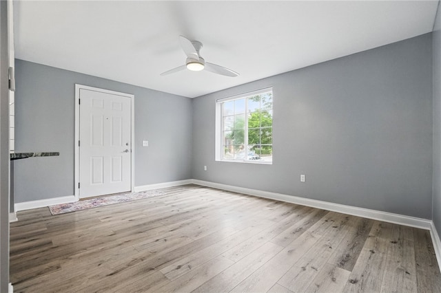3289 Dawson St Unit 1, Oakland, PA 15213 - spare room featuring ceiling fan, wood finished floors, and baseboards