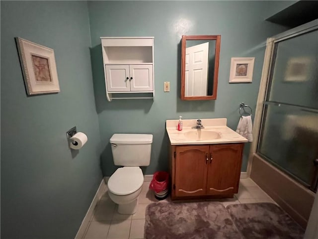 277 Widmer Ave, Lower Burrell, PA 15068 - full bath with baseboards, tile patterned floors, vanity, and toilet