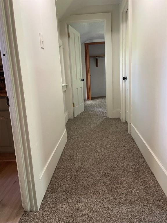 218 S Mercer, Linesville Boro, PA 16424 - hall featuring baseboards and carpet floors