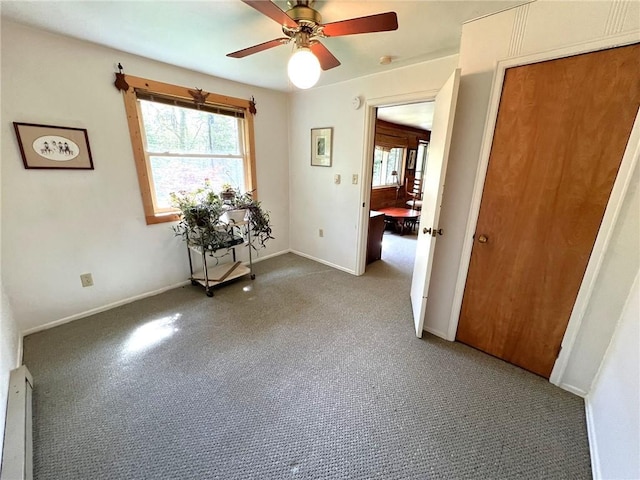 643 Laurel Summit Rd, Jenner Twp, PA 15531 - carpeted empty room featuring ceiling fan, a baseboard radiator, and baseboards