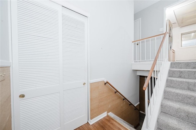 103 Shady Dr, White Twp Ind, PA 15701 - stairway featuring wood finished floors and baseboards