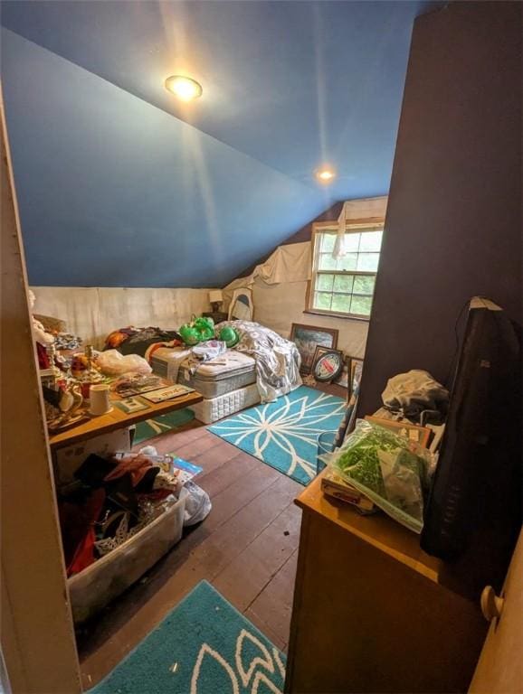 139 Stullville Rd, Leechburg Boro, PA 15656 - bedroom with hardwood / wood-style flooring and lofted ceiling