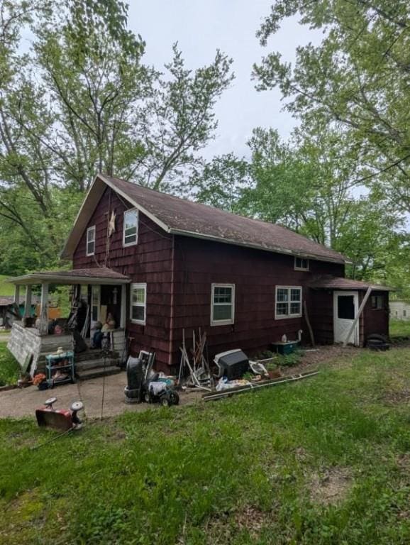 139 Stullville Rd, Leechburg Boro, PA 15656 - rear view of house with a patio area, a yard, and an outdoor structure