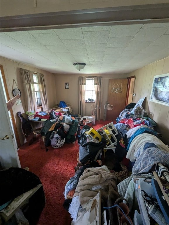 139 Stullville Rd, Leechburg Boro, PA 15656 - carpeted bedroom with wooden walls