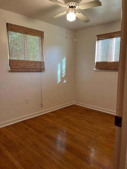 6729 Highland Ave, Union Twp Wsh, PA 15332 - empty room featuring baseboards, hardwood / wood-style floors, and ceiling fan