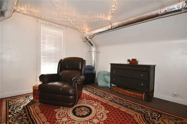 living area with baseboards