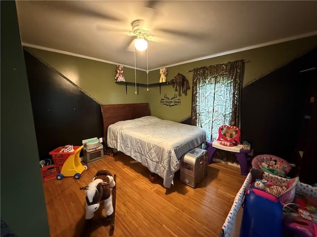 2650 Georgeville Rd, S Mahoning/Plumville, PA 15759 - bedroom featuring wood finished floors, crown molding, and ceiling fan