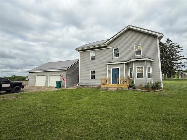 2650 Georgeville Rd, S Mahoning/Plumville, PA 15759 - back of property featuring driveway, a yard, and an attached garage