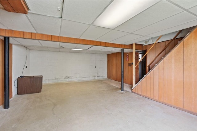 106 High St, Elizabeth Twp/Boro, PA 15037 - finished below grade area with a drop ceiling and stairway