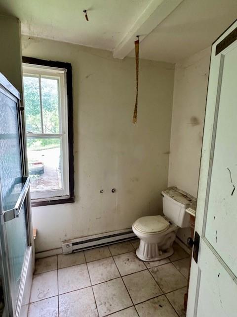 15 Allen Way, White Oak, PA 15131 - bathroom featuring tile patterned flooring, a baseboard heating unit, and toilet