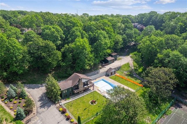 436 Allenberry Dr, Ross Twp, PA 15237 - bird's eye view of a pool and a forest