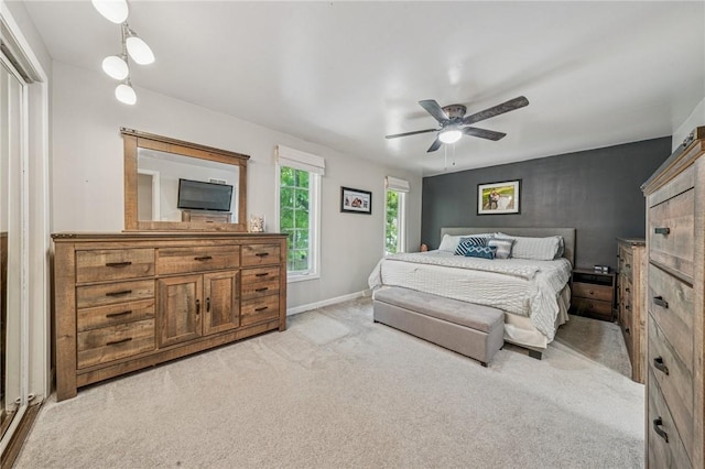 436 Allenberry Dr, Ross Twp, PA 15237 - bedroom with light carpet, a ceiling fan, and baseboards
