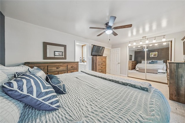 436 Allenberry Dr, Ross Twp, PA 15237 - carpeted bedroom with a ceiling fan and a closet