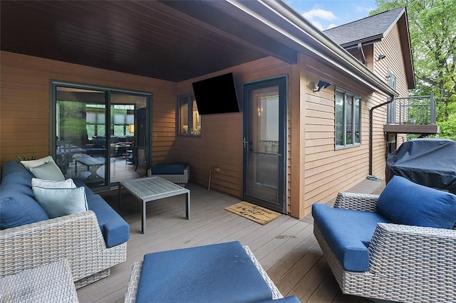 deck featuring an outdoor hangout area