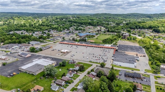 aerial view of property's location with a forest