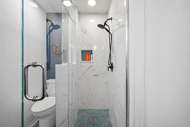 7134 Roycrest Pl, Point Breeze, PA 15208 - full bath featuring a marble finish shower and toilet