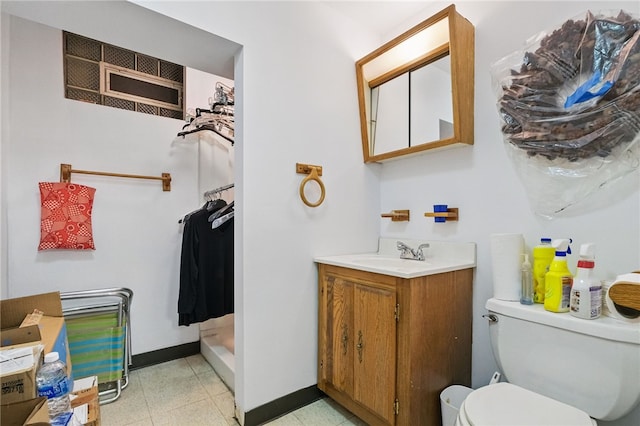 1017 Lancaster Ave, Regent Square, PA 15218 - full bath with toilet, vanity, a shower, and baseboards