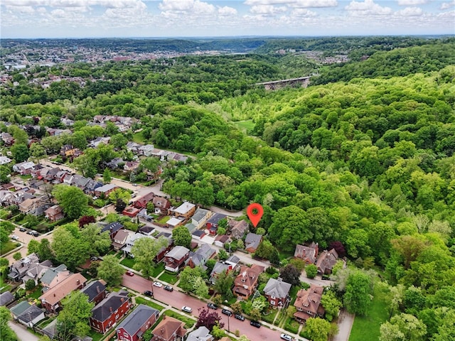 1017 Lancaster Ave, Regent Square, PA 15218 - aerial perspective of suburban area with a heavily wooded area