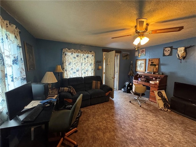 300 N Ave, Midway, PA 15060 - carpeted office featuring ceiling fan and a textured ceiling