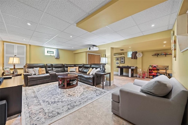 38 Elwyn Ave, Collier Twp, PA 15106 - living room with a drop ceiling and recessed lighting