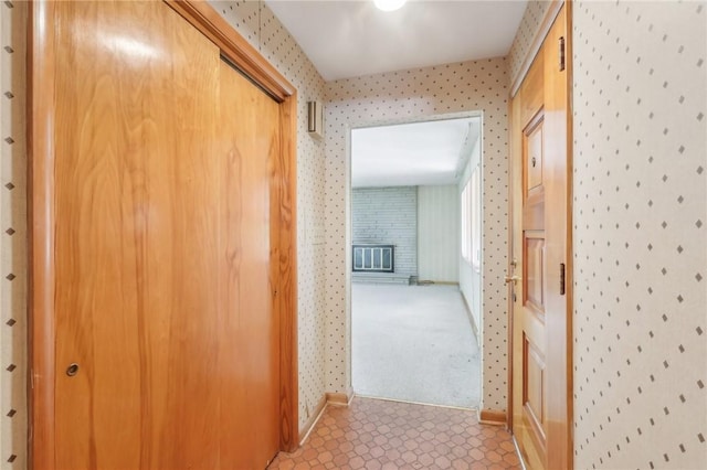 2403 Marion St, Hopewell Twp Bea, PA 15001 - corridor with wallpapered walls and baseboards