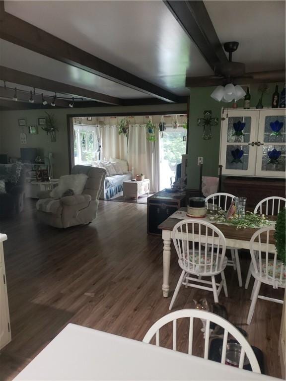 2381 Lake Rd, Jefferson Twp Mer, PA 16150 - dining space featuring beamed ceiling and wood finished floors
