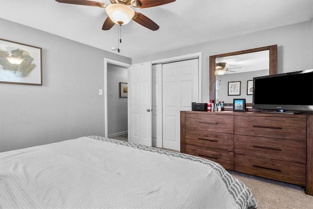 815 Semple Ave, Avalon, PA 15202 - bedroom featuring a closet, light carpet, and a ceiling fan