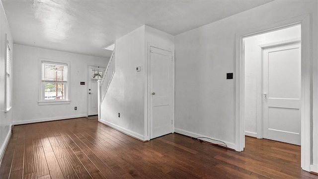 427 W Warrington Ave, Beltzhoover, PA 15210 - foyer entrance with hardwood / wood-style flooring, baseboards, and stairs