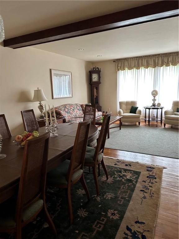 141 Mar Vel Dr, Center Twp But, PA 16001 - dining room with beam ceiling and wood finished floors