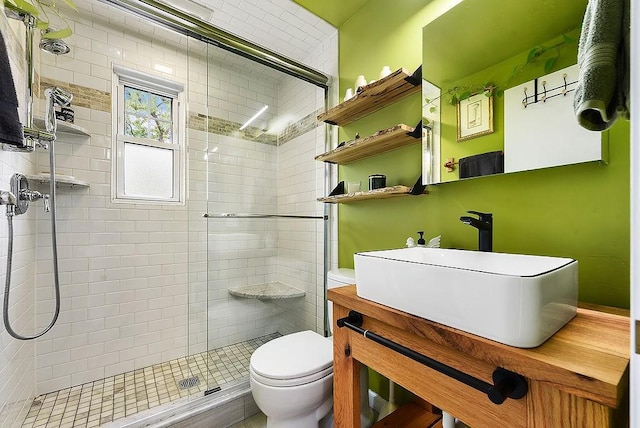 932 Woodbine St, Stanton Heights, PA 15201 - full bathroom with a stall shower, toilet, and vanity