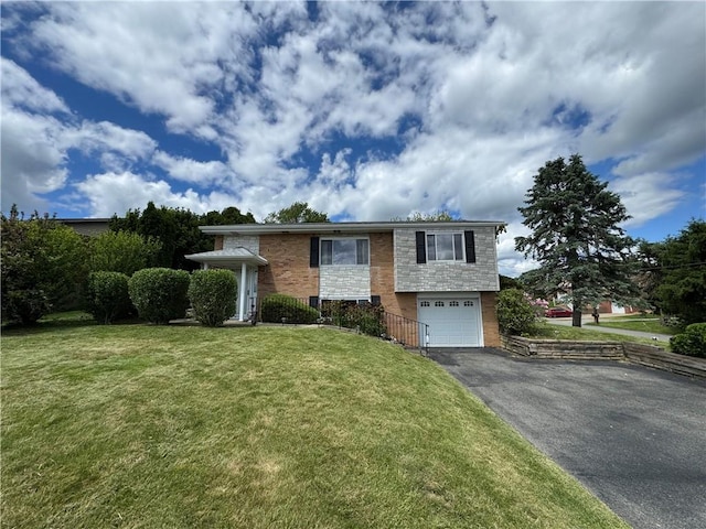 563 Meadowvale Dr, Cheswick, PA 15024 - view of front of property with driveway, an attached garage, a front lawn, and brick siding