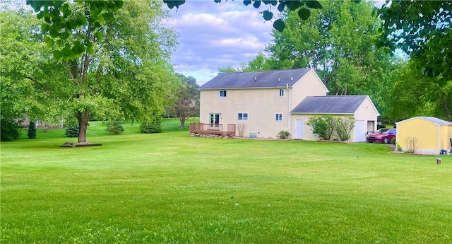 101 Pheasant Run Dr, Worth Twp But, PA 16057 - rear view of property with a yard and a wooden deck