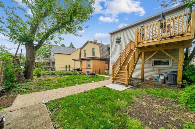 1725 Arlington Ave, South Side, PA 15210 - back of property with a deck and stairs