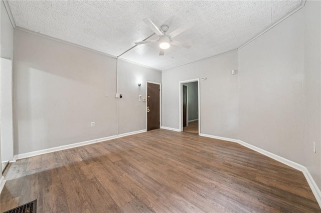 1725 Arlington Ave, South Side, PA 15210 - spare room with ceiling fan, wood finished floors, and baseboards
