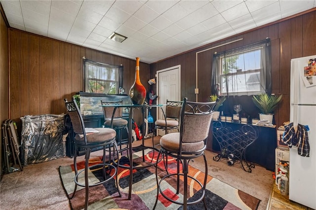 1725 Arlington Ave, South Side, PA 15210 - carpeted dining area with plenty of natural light and wood walls