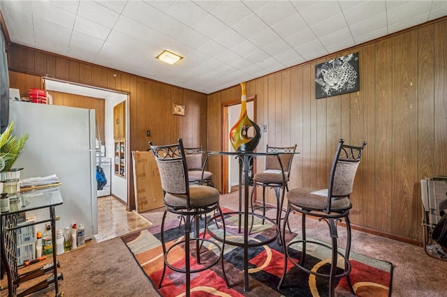1725 Arlington Ave, South Side, PA 15210 - carpeted dining room featuring wooden walls