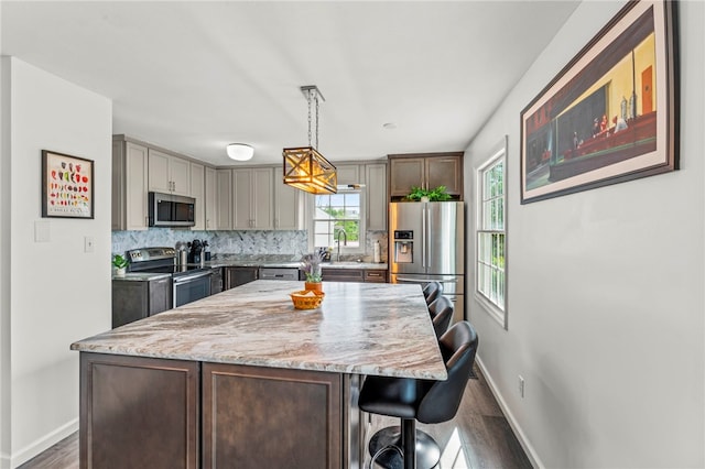 8 Trotwood Cir, North Strabane, PA 15317 - kitchen with appliances with stainless steel finishes, dark wood-style flooring, and baseboards
