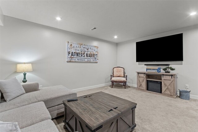 218 St Andrews, North Strabane, PA 15317 - living room featuring carpet floors, recessed lighting, and baseboards