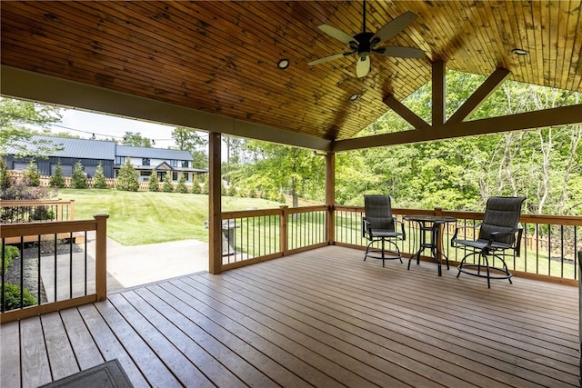 449 Bateman Rd, North Fayette, PA 15071 - deck with a ceiling fan and a lawn