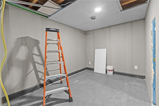 449 Bateman Rd, North Fayette, PA 15071 - finished basement with baseboards and a drop ceiling