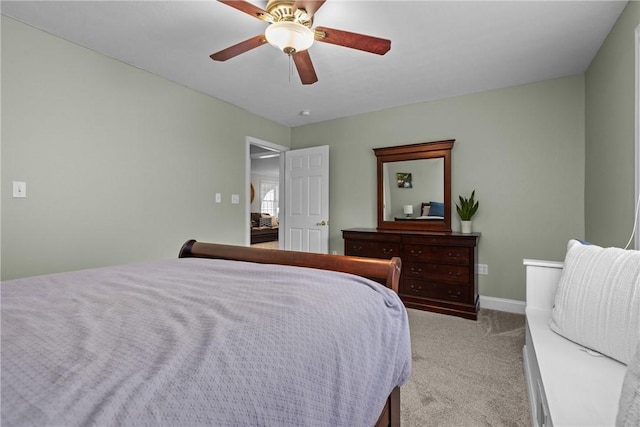 449 Bateman Rd, North Fayette, PA 15071 - bedroom featuring light carpet, a ceiling fan, and baseboards