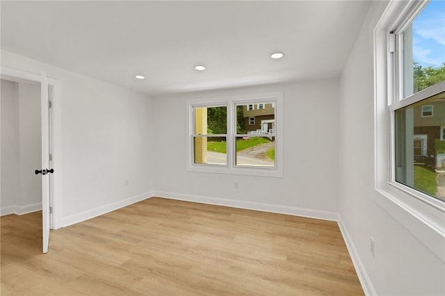 3510 Middletown Rd, Crafton Heights, PA 15204 - spare room with light wood-type flooring, baseboards, and recessed lighting