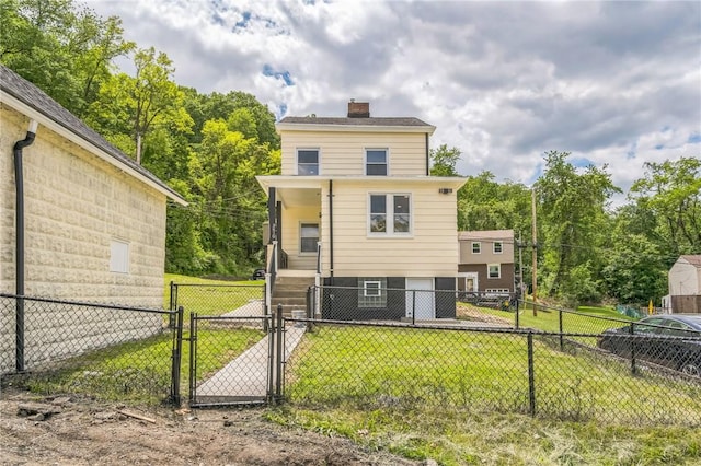 3510 Middletown Rd, Crafton Heights, PA 15204 - back of house with a gate and a chimney