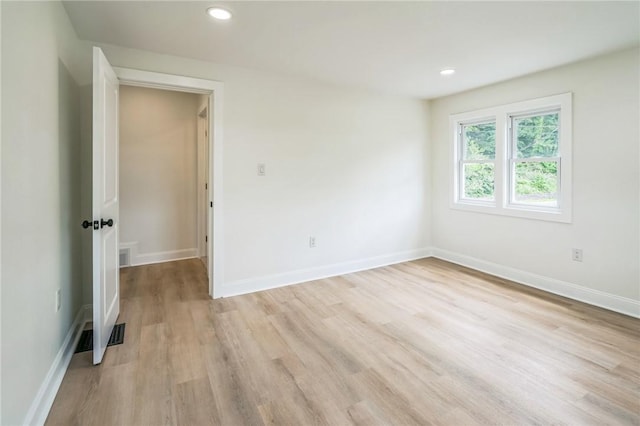 3510 Middletown Rd, Crafton Heights, PA 15204 - empty room with light wood-style floors, baseboards, and recessed lighting