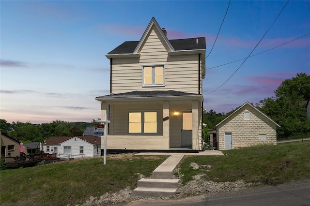 3510 Middletown Rd, Crafton Heights, PA 15204 - view of front of property with a shingled roof and a front yard