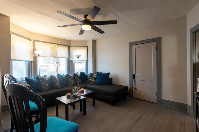 422 Hays Ave, Mount Oliver, PA 15210 - living area featuring hardwood / wood-style floors and a ceiling fan
