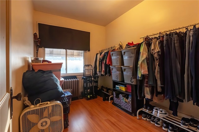 422 Hays Ave, Mount Oliver, PA 15210 - walk in closet featuring radiator heating unit and wood finished floors