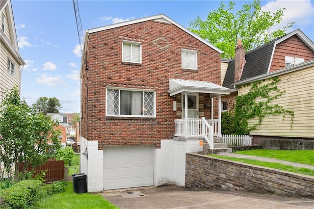 2351 Saranac Ave, Beechview, PA 15216 - view of front of home featuring brick siding, a garage, and concrete driveway